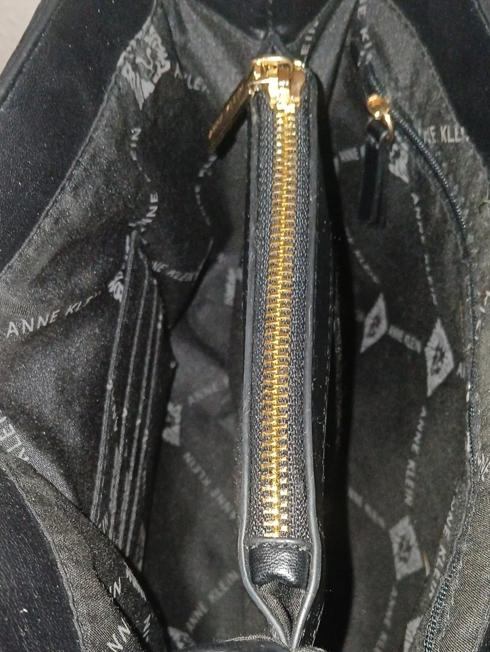 Anne Klein Black Quilted Satchel Bag